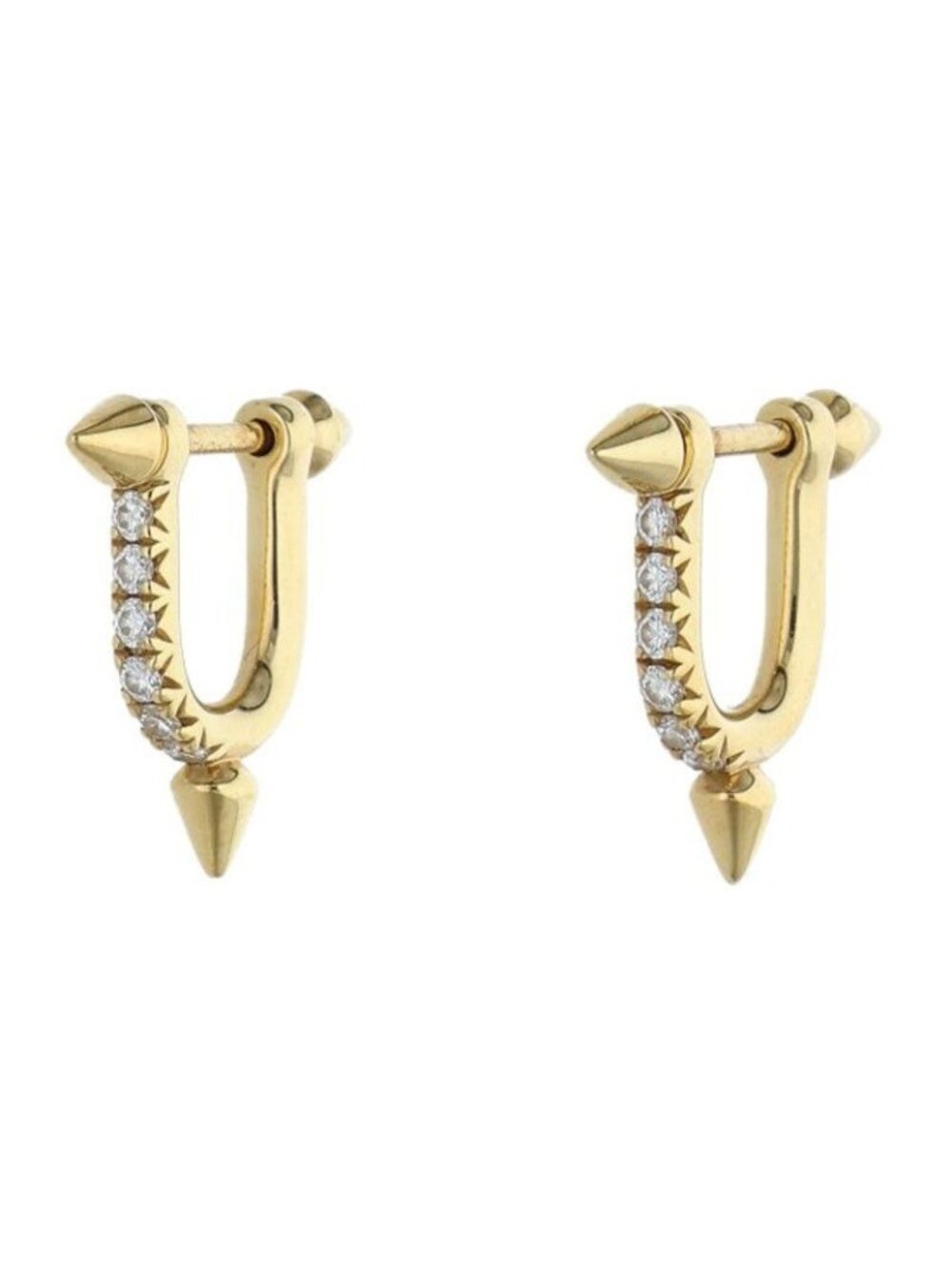 Tiffany & Co Titan Small 18k Yellow Gold Diamond Earrings